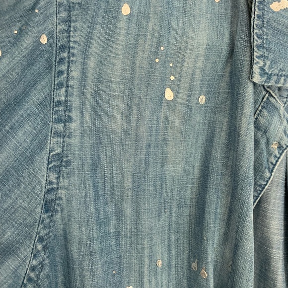 Anthropologie paint speckled denim shirt Size S - Picture 3 of 4